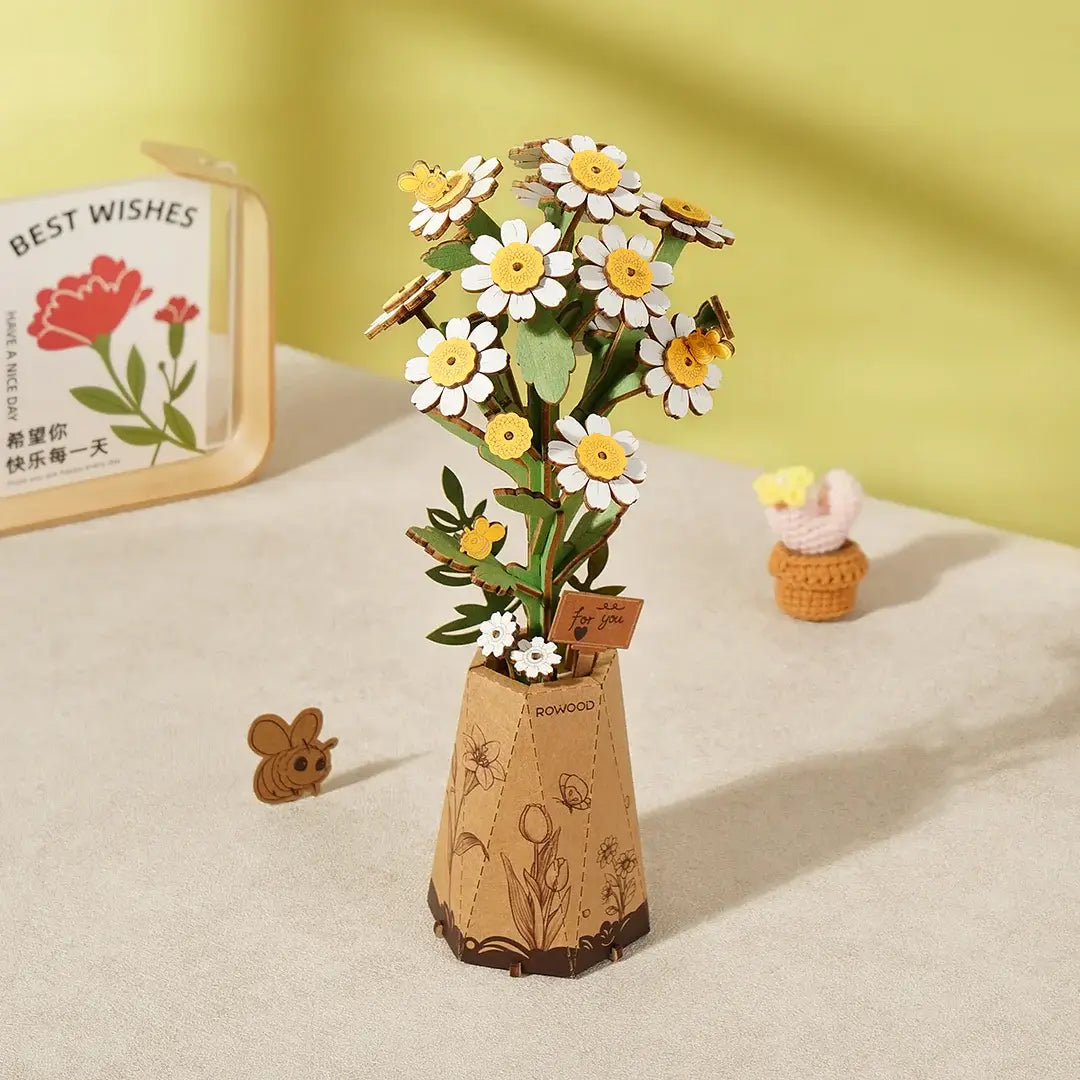 3D Wooden flower puzzle, Kamille