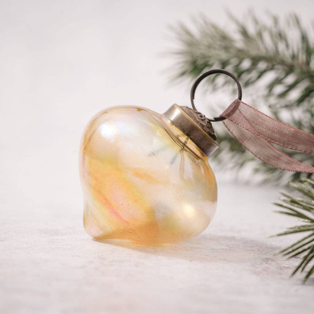 Champagnefarvet glaskugle 5 cm