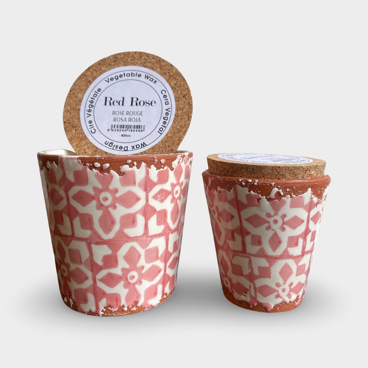 Duftlys Rose med korklåg - (45timer)