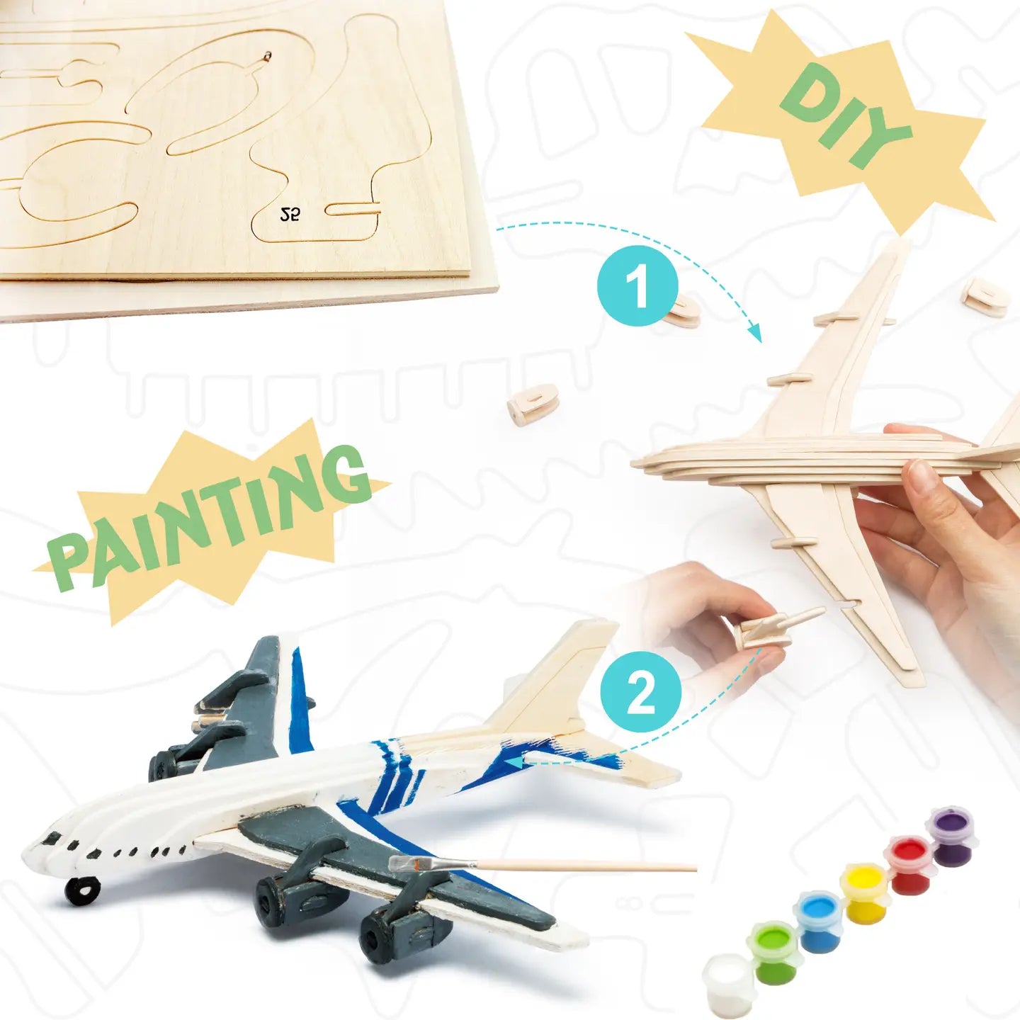 3D wooden puzzle, Airplane