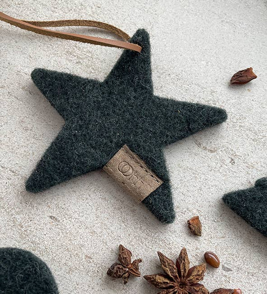 Stjerne af Zero Waste uld - 3 stk