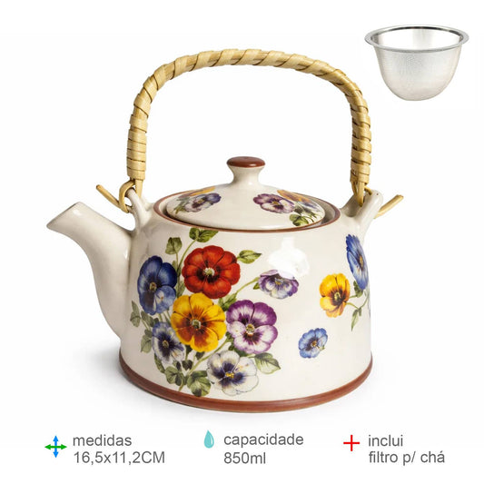Tekande med blomster