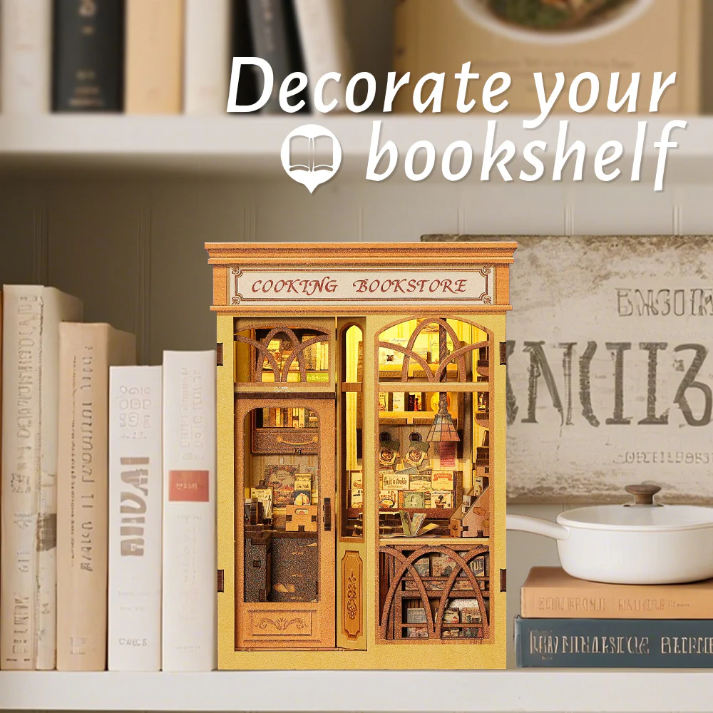 Book Nook Kit: Boghandel med kogebøger
