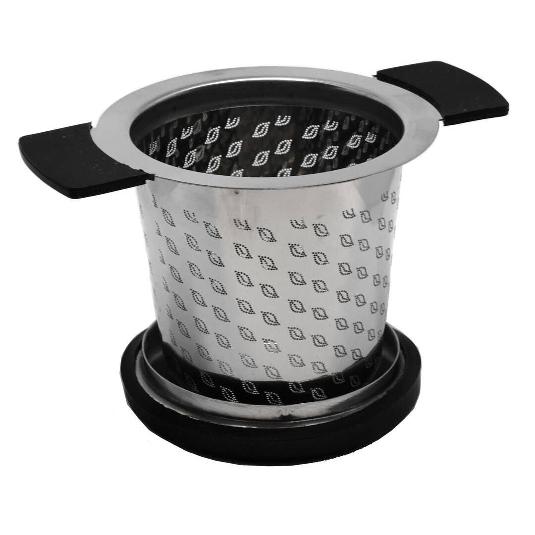 Tefilter i rustfrit stål med låg