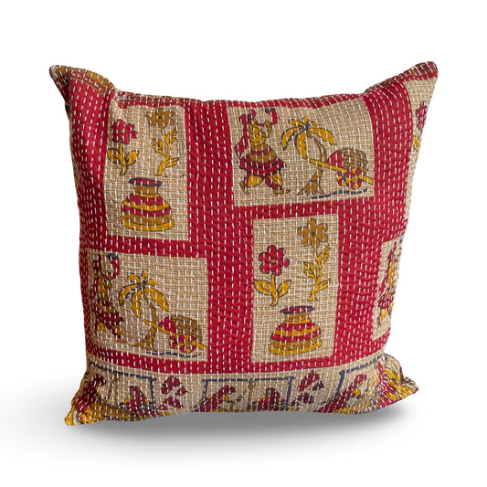 Sofapudebetræk af genbrugt sari-stof