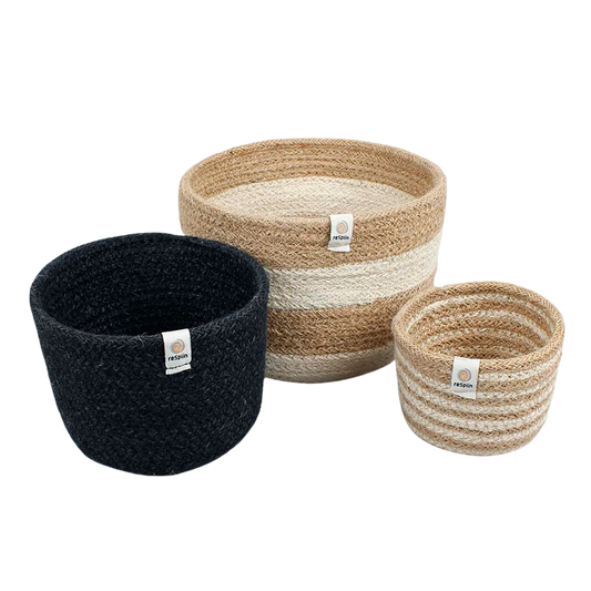 Jute kurvesæt Høj - pebble