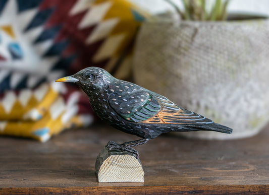 Stær (Starling) - udskåret i træ