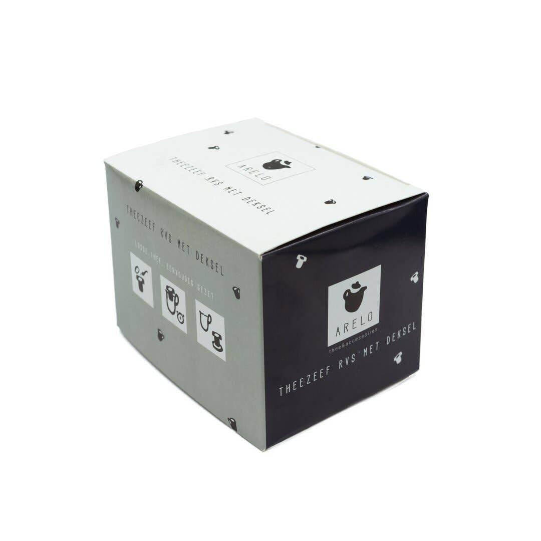 Tefilter i rustfrit stål med låg