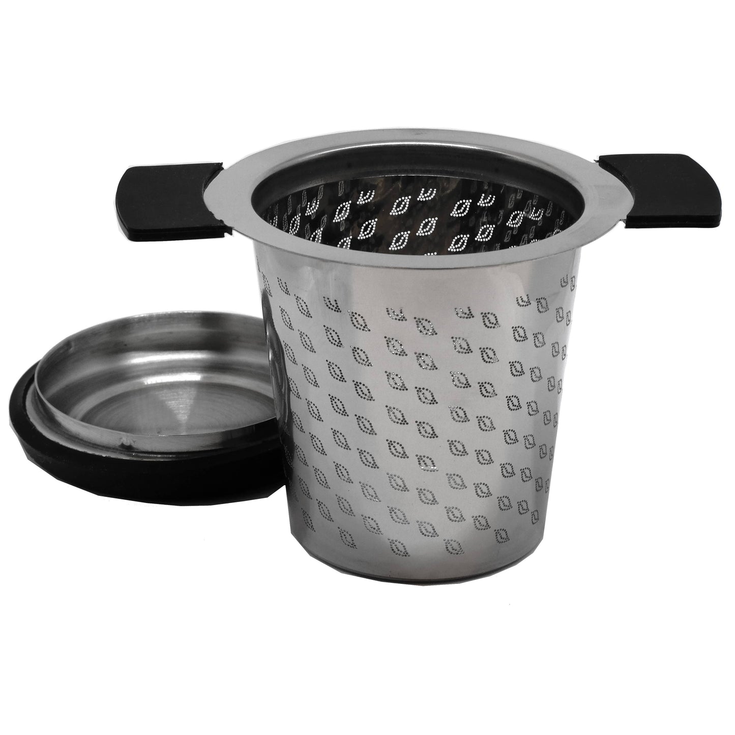 Tefilter i rustfrit stål med låg