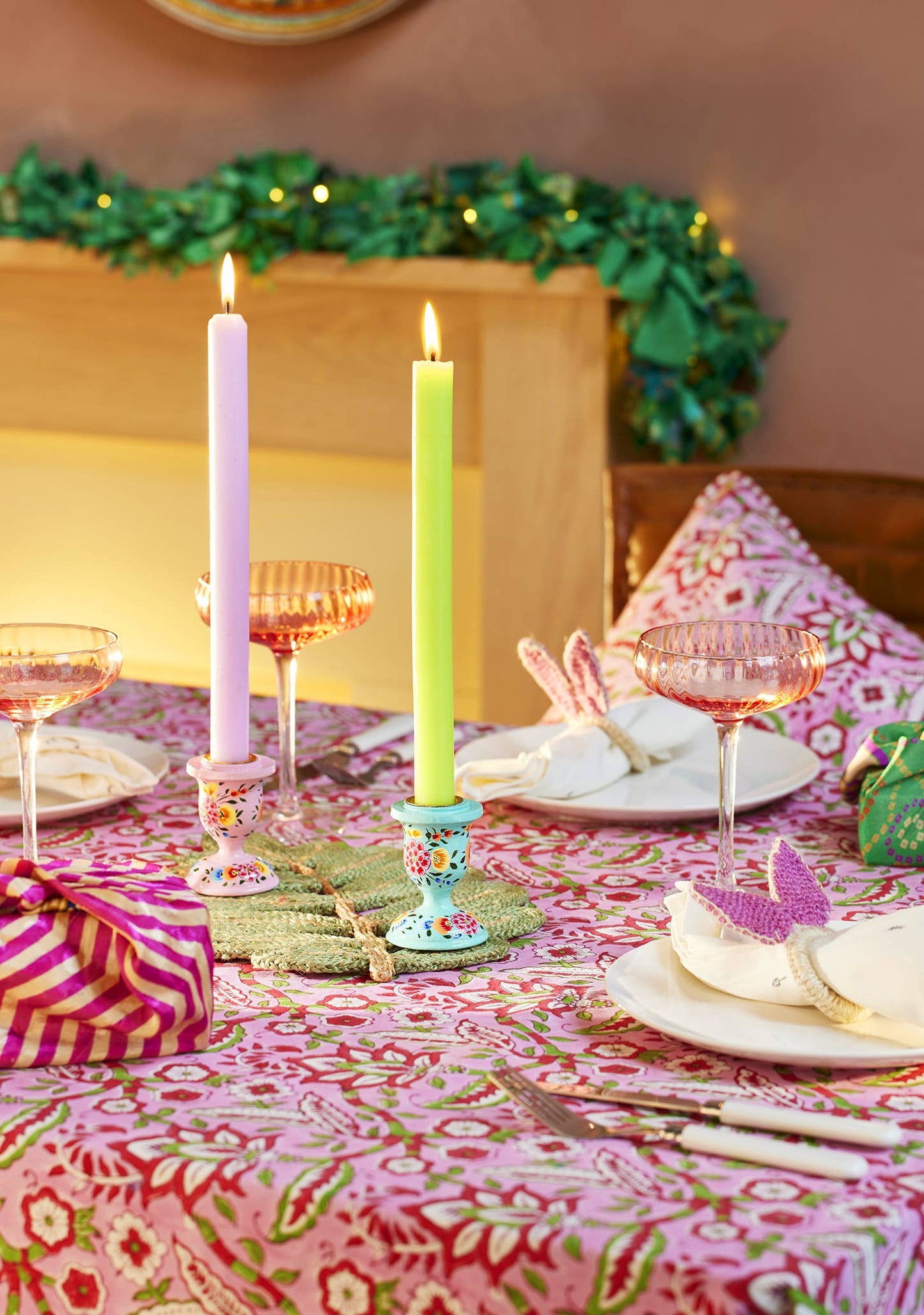 Arana blomsterblokprintede duge