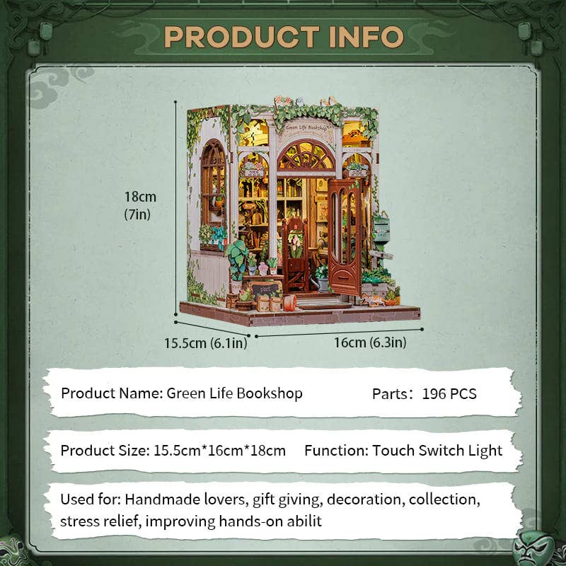 Book Nook Kit: Green Life Boghandel