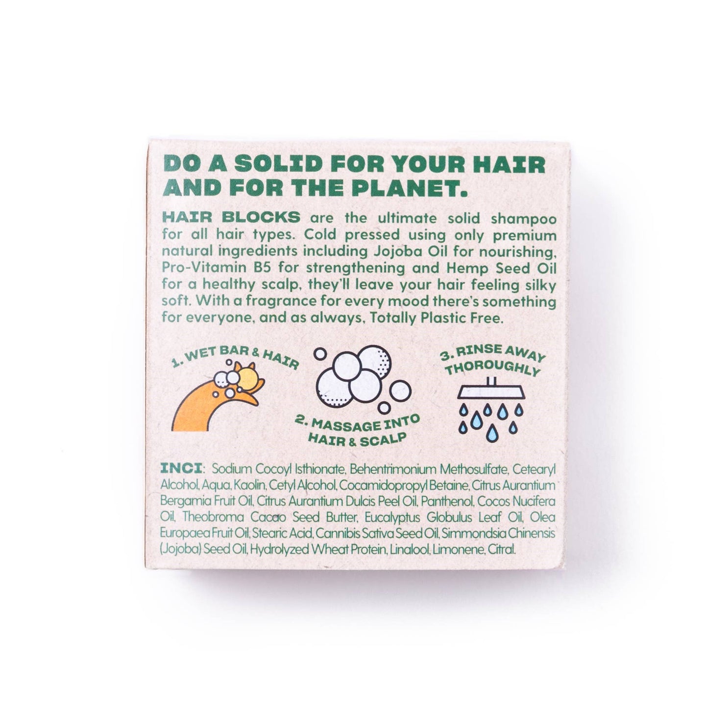 Hair Blocks - fast shampoo bar - orange & bergamot