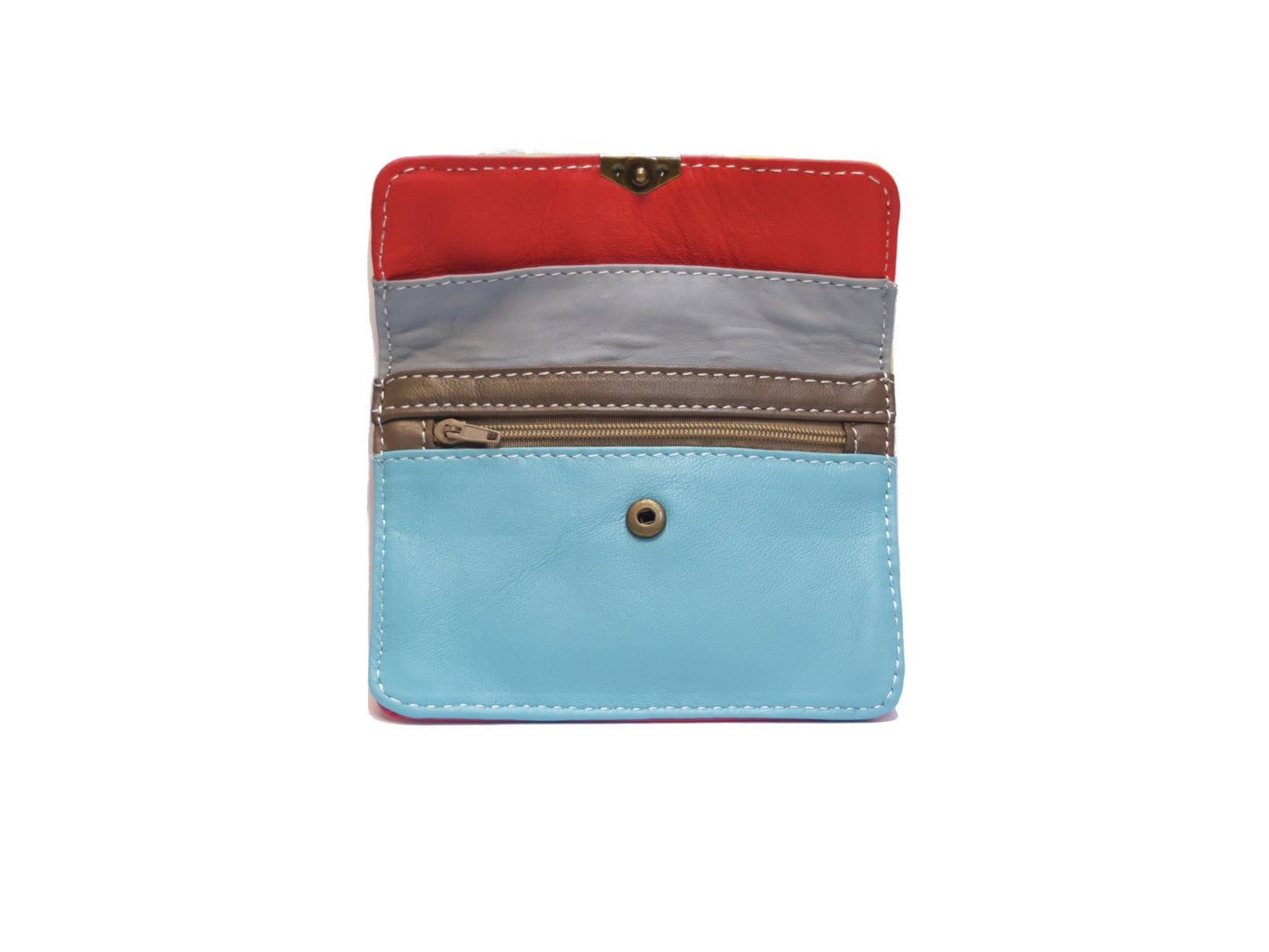 Læder pung med flere lommer