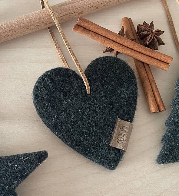 Hjerte af Zero Waste uld - 3 stk