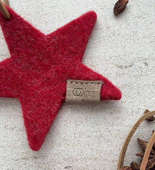 Stjerne af Zero Waste uld - 3 stk