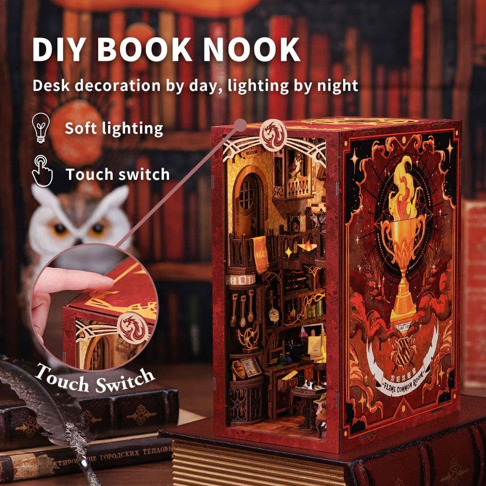 Book Nook Kit: Stue med brændeovn