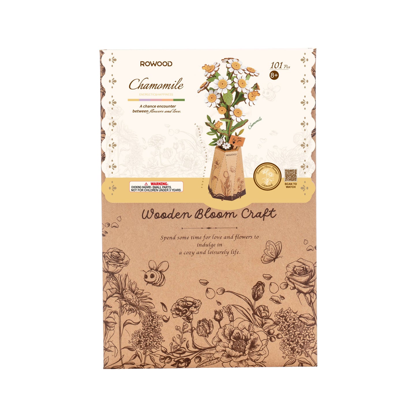3D Wooden flower puzzle, Kamille